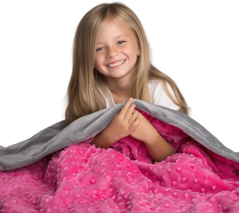 Super-Soft Kids Weighted Blanket 7 Pounds - Weighted Blanket for Kids - Easy to Clean, Washable Minky Cover - 41x60 Inches 7lbs Child - Small Heavy Blanket for Girls and Boys