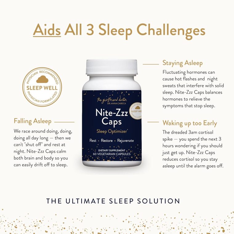 VIDAPURA Nite-Zzz Caps by Dr. Anna Cabeca (60ct) - Sleep Optimizer for Healing, Peaceful Sleep - Natural, Herbal Remedy Sleep Aid for Rest, Restore, Rejuvenate, Vegetarian, Vegan - Image 4