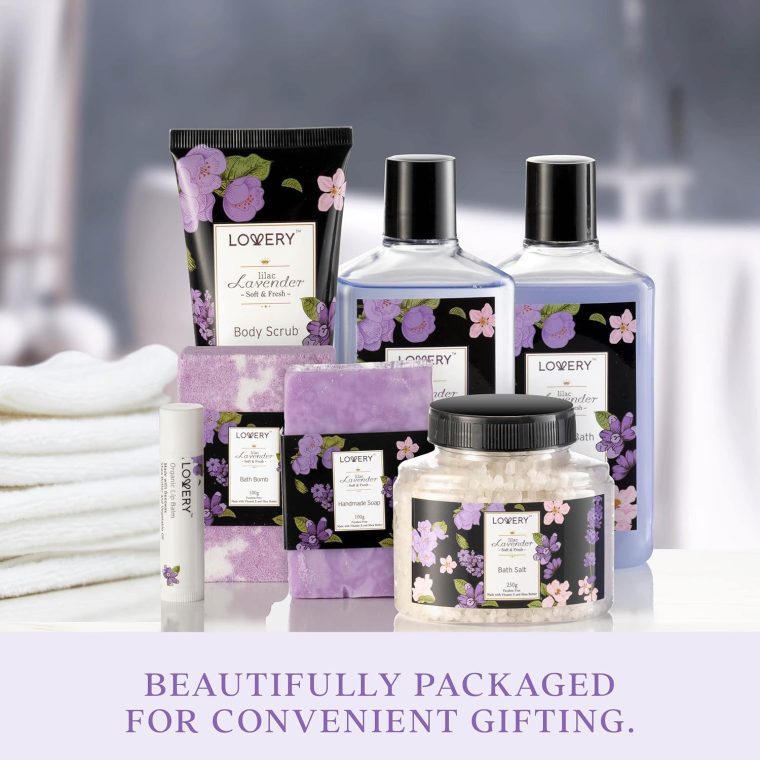 Birthday Gift Basket, Lavender & Lilac Spa Gift Basket For Women & Men - Handmade Soap, Potpourri, Bath Bomb, Jojoba Oil, Organic Lip Balm & More - Stress Relief Set, Bath & Body Self Care Package - Image 7