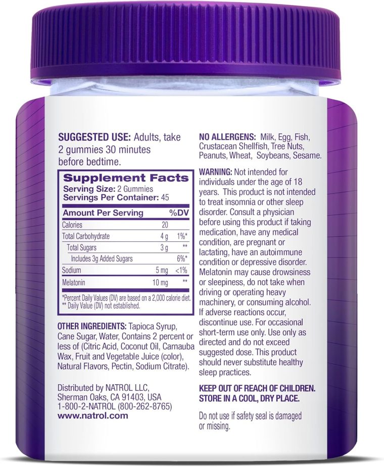 Natrol Melatonin Gummies, Sleep Support, 90 Strawberry-Flavored Adult Melatonin Gummies, 10 mg Sleep Aids for Adults - Image 10