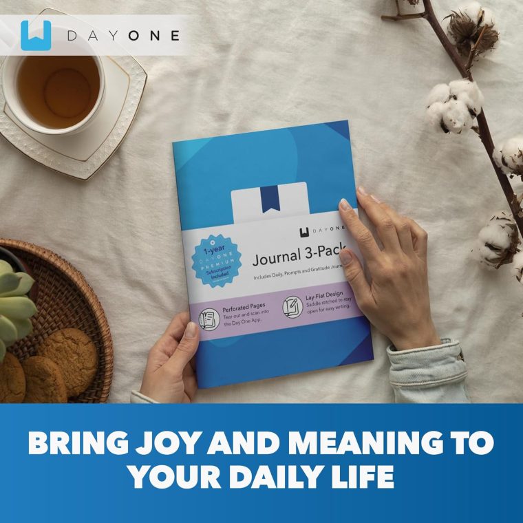 Day One Premium App Gift Card & Set of 3 Slim Journals: Gratitude, Daily & Prompts Journal for Mindfulness, Daily Reflection & Goal Achievement, Thoughtful Gift for Personal Development & Productivity - Image 5