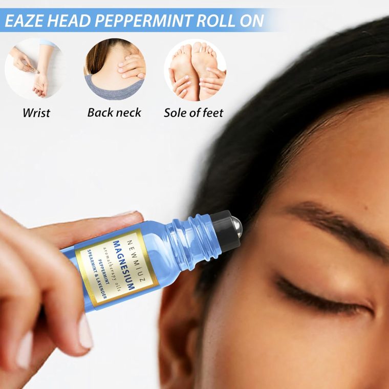 Migraine Roll on Stick Headache Magnesium Arnica Montana Oil Peppermint Eucalyptus Lavender Spearmint Essential Oil Stress Relief Gifts for Women - Image 3