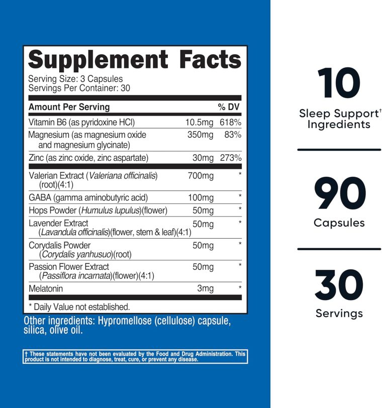 Nutricost Sleep Aid Complex 1330mg Serving (90 Capsules) - 30 Servings - Image 2