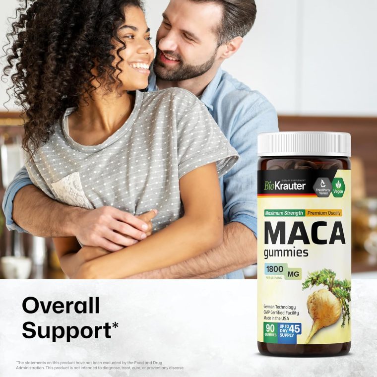 Maca Root Gummies - 1800 mg Strength - 90 Vegan Chews - Natural Support for Women & Men - Peruvian Maca Root Supplement - Banana Flavour Chews - Image 2