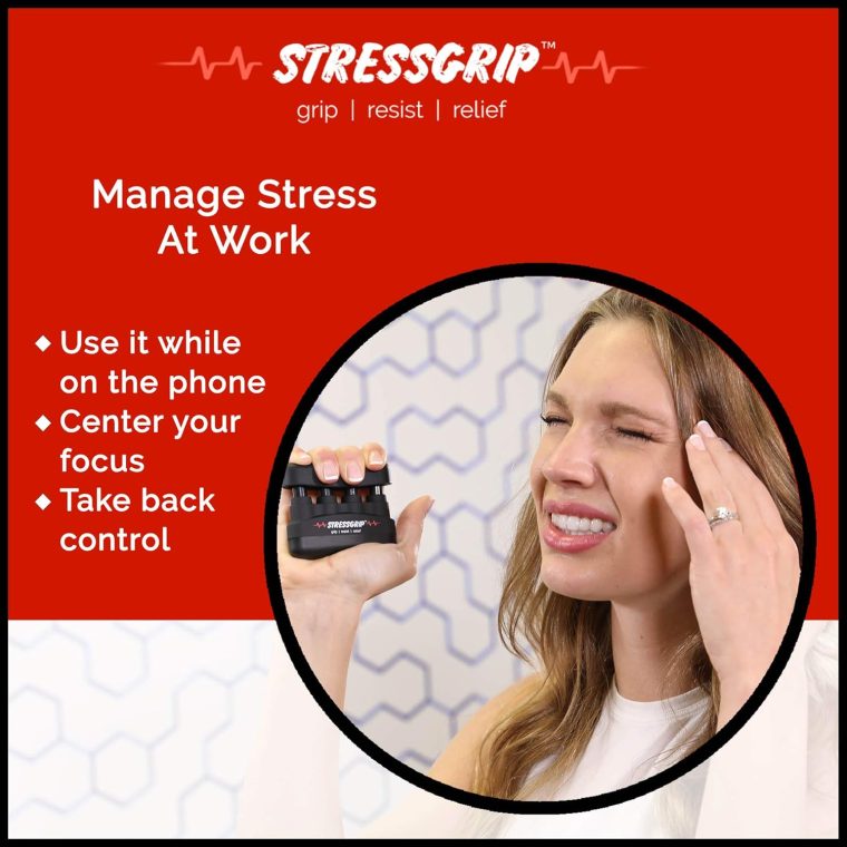 Stress Relief for Adults (Large) - A Stress & Anxiety Relief Device - Comfortable Hand Exerciser - Stress Reliever & Hand Gripper - Black - Image 5