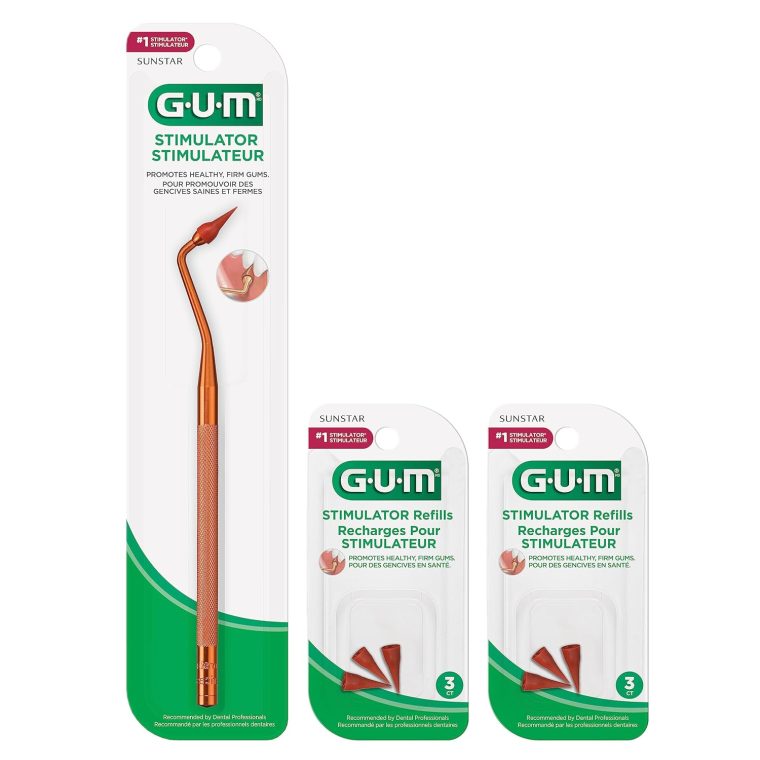 GUM Stimulator Permanent Handle - Long Handled Massager Remove Plaque & Promote Health (Handle + 2 Refill Packs) - Image 2
