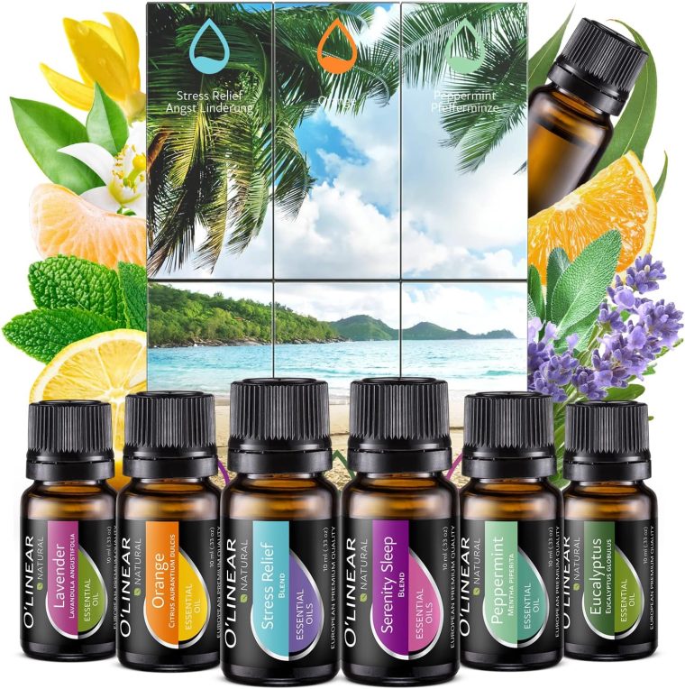 Essential Oils Set - 4 Oils & 2 Blends, Top 6 Essential Oils for Diffusers for Home, Relief, Serenity Dream Oil Blend Aromatherapy, Peppermint, Orange, Lavender, Eucalyptus Essential Oils - Image 5