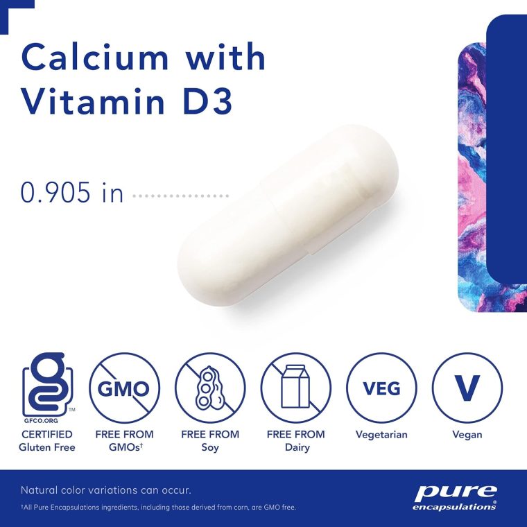 Pure Encapsulations Calcium with Vitamin D3 | Dietary Supplement to Support Bone, Colon, and Cardiovascular Health* | 180 Capsules - Image 3