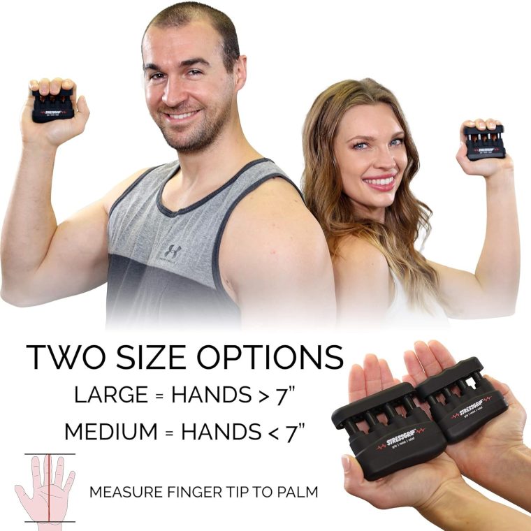 Stress Relief for Adults (Large) - A Stress & Anxiety Relief Device - Comfortable Hand Exerciser - Stress Reliever & Hand Gripper - Black - Image 4
