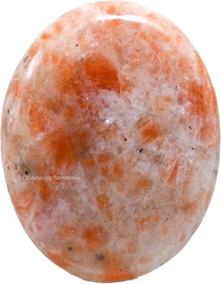 Sunstone Crystals and Healing Stones - Large Palm Stone Crystals Piedra - Crystal for Good Luck, Balanced Positive Energy, Meditation - Unique Stocking Stuffers and Birthday Gifts for Women, Men