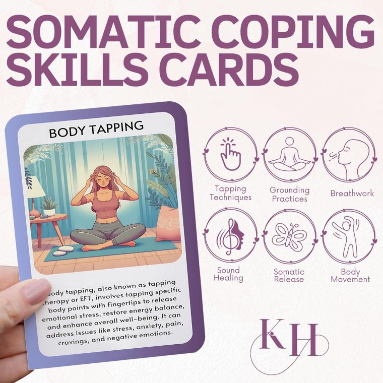 HORIA KADI Somatic Therapy Coping Skill Cards: Techniques and Exercises to Treat Trauma & Stress - Image 2