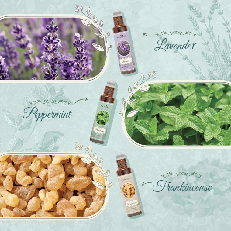 Essential Oils Roll on Set, Aromatherapy Oils with Roller Ball for Skin, Natural Essential Oil Roller Gift Set with Lavender, Peppermint, Frankincense, Eucalyptus, Lemon, Myrrh - Image 2