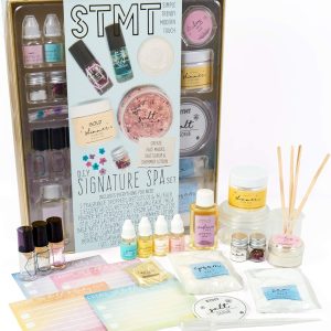 STMT DIY Signature Spa Set by Horizon Group USA, Mix & Make Your Own Spa Supplies with Salt Scrubs, Fragrances & Shimmer Lotions. Multicolored