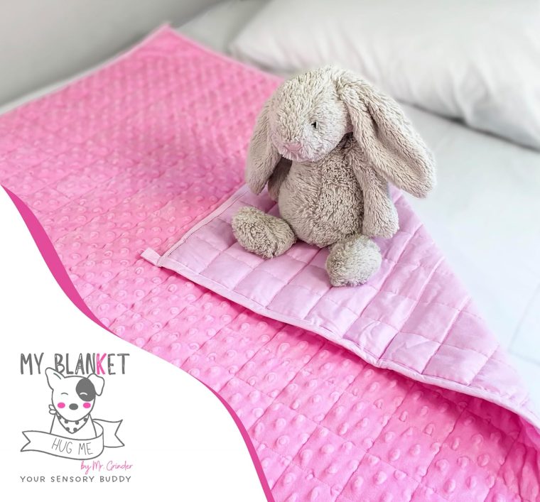 Kids 5lb Weighted Blanket for Youth 40 lbs + and Adults. Cotton and Minky Dots, 36x48 in Throw Blanket Soft, Reversible, Machine Washable. Lap Blanket for Rest, Reading, Travel. Pink - Image 2
