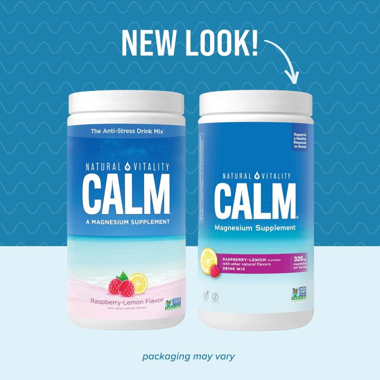 Natural Vitality Calm, Magnesium Citrate Supplement, Anti-Stress Drink Mix Powder, Gluten Free, Vegan, & Non-GMO, Raspberry Lemon, 16 oz - Image 2