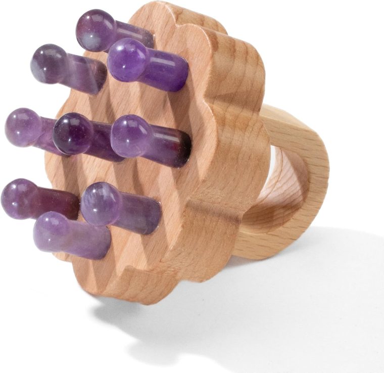 KALIFANO Amethyst Massage Tool for Deep Tissue Relaxation, Spiritual Healing, and Stress Relief - Promotes Inner Peace and Tranquility (Family Owned Business)