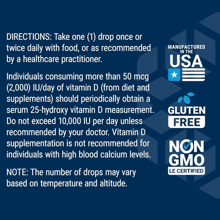 Life Extension Liquid Vitamin D3 (Mint), 50 mcg (2000 IU), Immune System Support, Bone Health, Whole-Body Health, Tasty Peppermint Flavor, Gluten Free, Non-GMO, 29.57 ml - Image 7