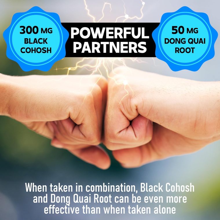 12in1 Black Cohosh 5-Month Supply for Menopause Support Supplement - 6700mg with Dong Quai, Chasteberry, Red Raspberry, Licorice, Wild Yam & more - Boost Immunity & Balance Mood - 150 Capsules - Image 5