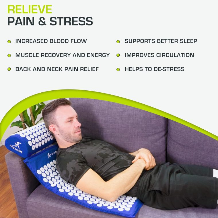 ProsourceFit Acupressure Mat and Pillow Set for Back/Neck Pain Relief and Muscle Relaxation - Image 4