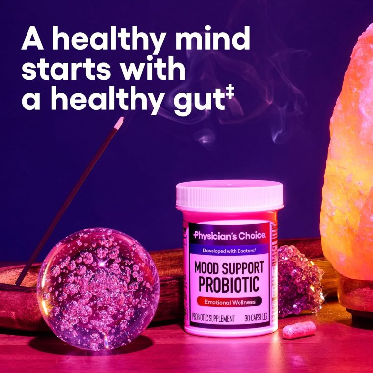 Physician's CHOICE Mood Support Probiotic - Supports a Balanced Mood, Healthy Stress Response & Digestive Health with Prebiotics, Ashwagandha, Vitamin B12, Folate - for Men & Women - 30ct - Image 2