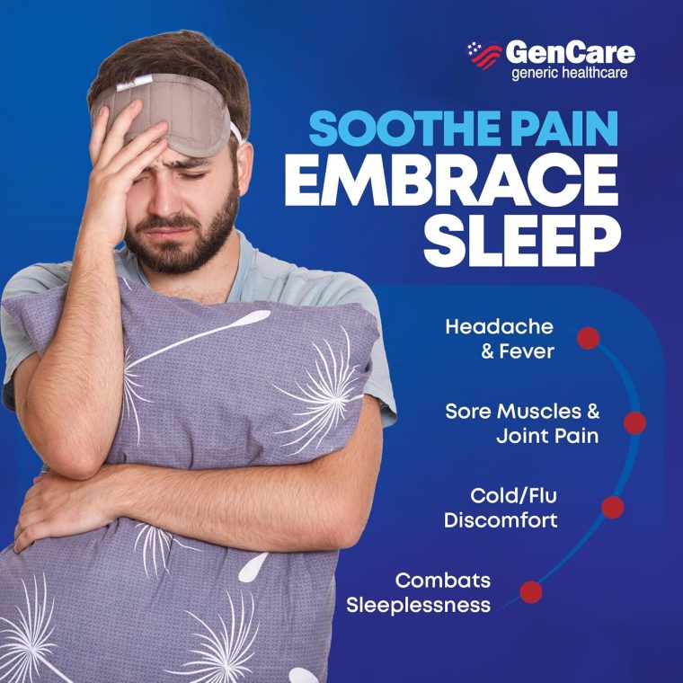 GenCare Extra Strength Acetaminophen PM 500 mg (375 Tablets) | Ultimate Pain Relief & Sleep Support for Adults | Quick Acting & Non Habit Forming Headache Relief | Eases Aches & Joint Discomfort - Image 5