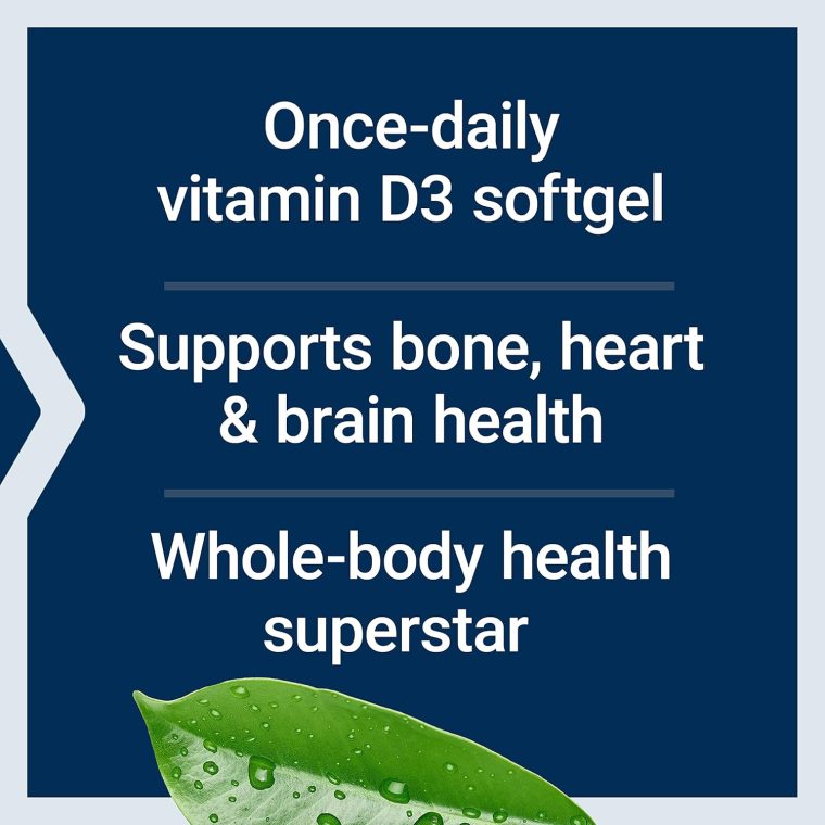 Life Extension Vitamin D3 125 mcg (5000 IU), Bone Health, Brain Performance, Immune System Support, Gluten-Free, Non-GMO, Once Daily, Two-Month Supply, 60 Softgels - Image 4