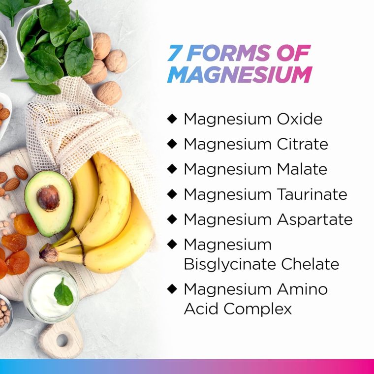Livingood Daily Magnesium Supplement with Magnesium Glycinate, Citrate, Malate, Oxide, Aspartate, Amino Acid Complex and Chicory Root for Heart Health, Sleep and Muscle Support, 300mg, 60 Capsules - Image 3