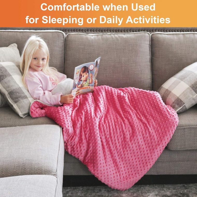 Super-Soft Kids Weighted Blanket 7 Pounds - Weighted Blanket for Kids - Easy to Clean, Washable Minky Cover - 41x60 Inches 7lbs Child - Small Heavy Blanket for Girls and Boys - Image 8