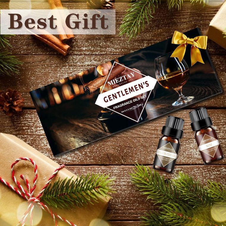 Mens Essential Oils Set - TOP 6 Gentlemen's Fragrance Oil for Diffuser, Candle & Soap Making - Sandalwood, Cologne, Black Cedar, Leather, Sweet Tobacco, Bay Rum Essential Oil Kit for Men (10mL) - Image 7