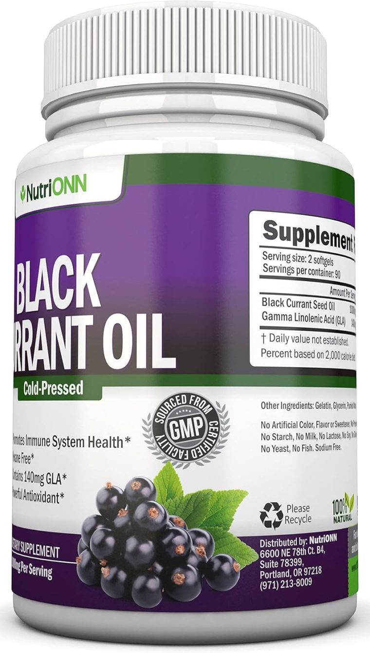 Black Currant Oil - 1000 Mg - 180 Softgels - Cold-Pressed Pure Black Currant Seed Oil - Hexane Free - 140mg GLA Per Serving - Regulates Hormonal Balance - Great For Immune System, Hair and Skin - Image 5