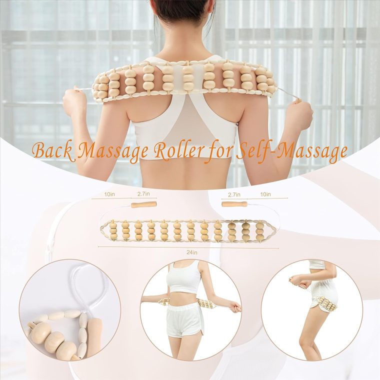 Wood Therapy Massage Tools Maderoterapia Kit Body Sculpting Tools for Lymphatic Drainage and Anti-Cellulite .Wood Massager Roller Rpoe for Back and Muscle Pain Relief (Medium) - Image 5