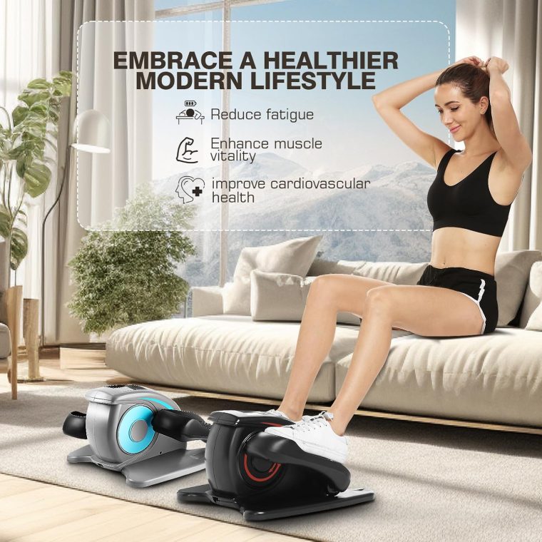 ANCHEER Under Desk Elliptical Machine - Quiet Pedal Exerciser for Seniors, Office & Home, Low-Impact Seated Leg Workout Equipment, Smart LCD Display, Remote Control - Image 2