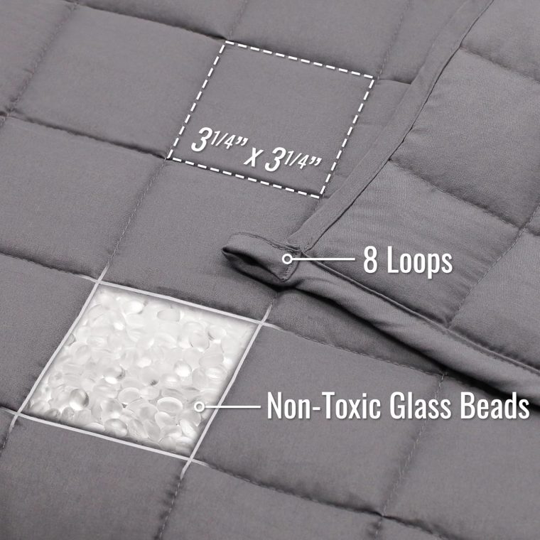DMI Microfiber Weighted Blanket Queen Size | 17 lb Heavy Blanket | 80" x 60" Breathable | Soft Microfiber with Glass Beads | Grey - Image 2