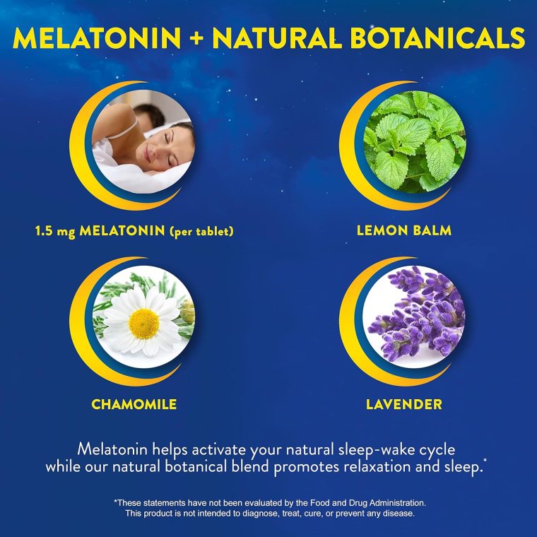 MidNite Back to Sleep Low Dose, 1.5 mg Melatonin Sleep Aid, Non-Habit Forming, Herbal Dietary Supplement for Adults, Drug-Free, Gluten-Free, Lactose-Free, Vegetarian, Vegan, 30 Quick Melt Tablets - Image 4