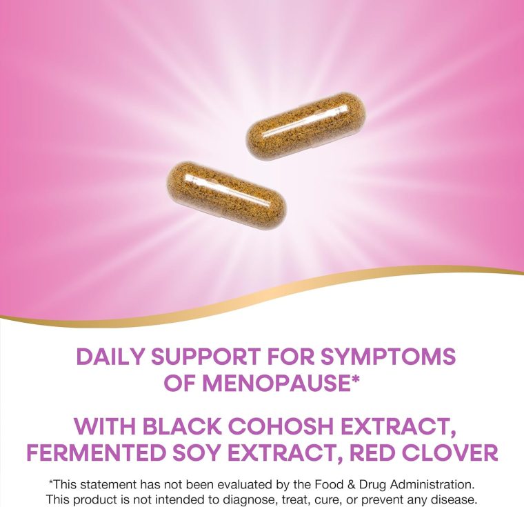 Nature's Way EstroSoy, Menopause Relief Blend*, Helps Relieve Menopausal Symptoms*, Black Cohosh, Red Clover, and Fermented Soy, 60 Vegan Capsules - Image 3