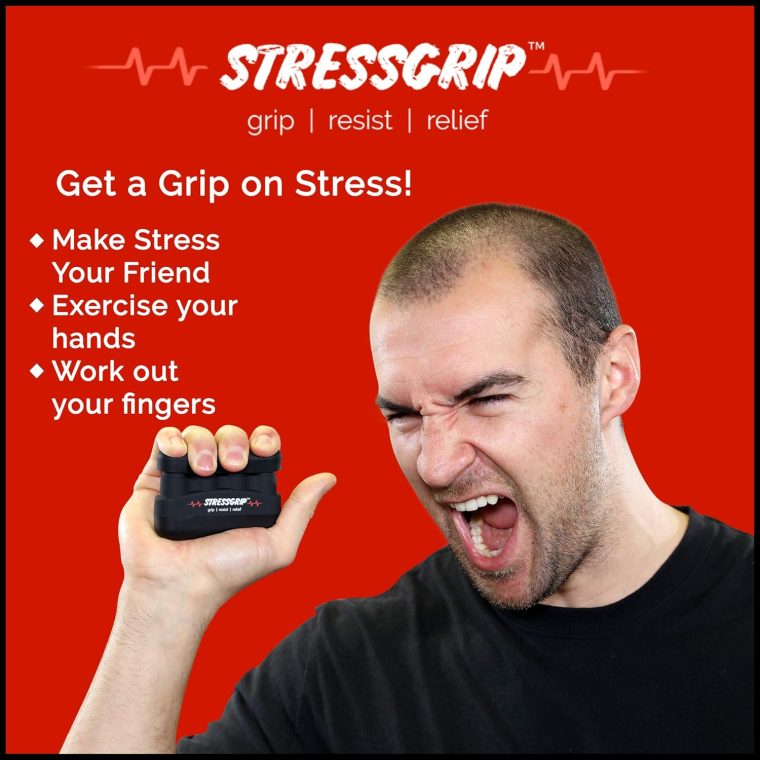 Stress Relief for Adults (Large) - A Stress & Anxiety Relief Device - Comfortable Hand Exerciser - Stress Reliever & Hand Gripper - Black - Image 6