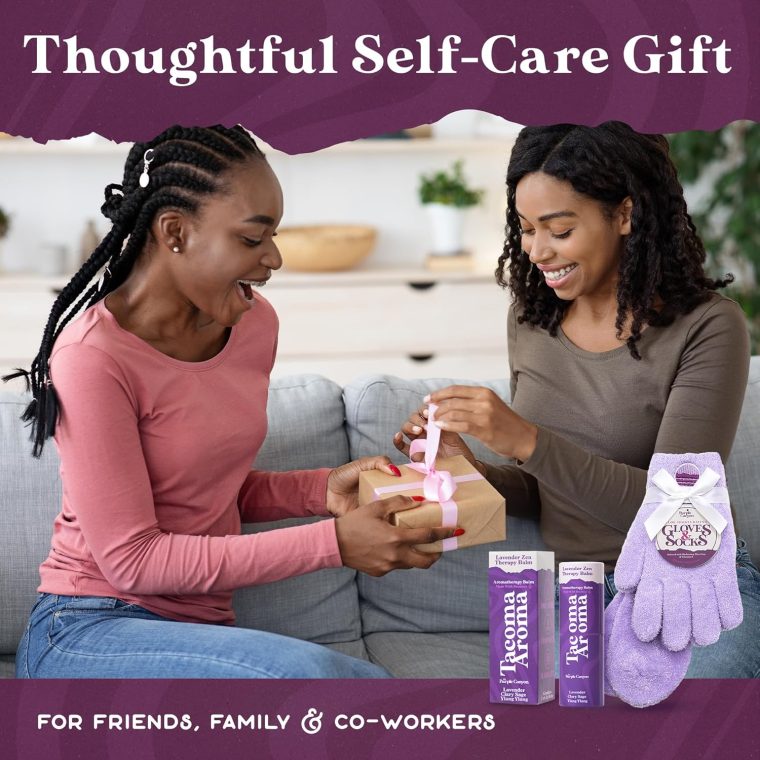 Purple Canyon Fuzzy Socks & Gloves and Essential Oil Balm Spa Kit | Purple Socks and Gloves Infused with Aloe Vera and Vitamin E Oil | Beeswax Miracle Balm for Cracked Heel Repair and Foot Care - Image 6
