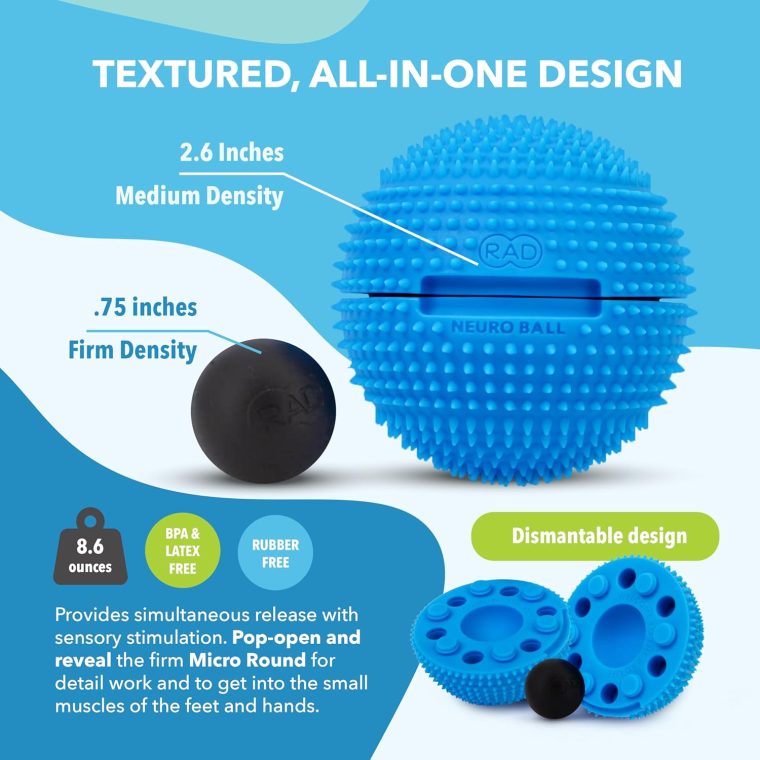 RAD Neuro Ball – Foot Roller & Textured Massage Ball for Myofascial Release, Plantar Fasciitis, Hands & Face – Spiky Therapy Tool for Muscle Relief - Image 4