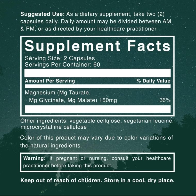 Natural Rhythm Triple Calm Magnesium 150 mg - 120 Capsules – Magnesium Complex Compound Supplement with Magnesium Glycinate, Malate, and Taurate. Calming Blend for Promoting Rest and Relaxation. - Image 4