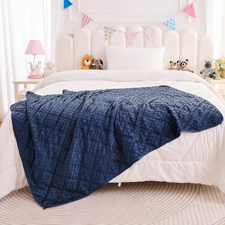 yescool Weighted Blankets Kid 5 Pounds Blanket for Boys Washable Heavy Blankets Microfiber Children Weighted Throw Blanket Winter Weighted Comforter for 5+Years, 36 * 48in, Blue - Image 7