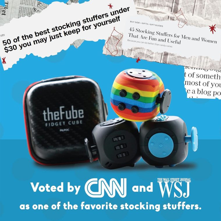 PILPOC theFube Fidget Cube, 6-Sided Stress Relief Infinity Cube for Adults & Kids, Boosts Concentration, Mindfulness Aid, Silent & Audible Modes, Includes Carry Case for Portability (Midnight) - Image 4