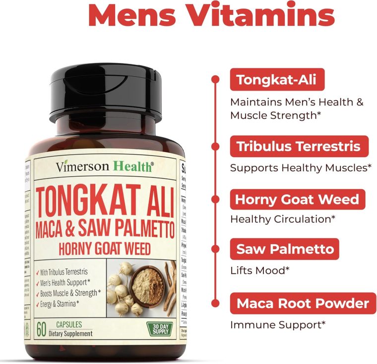 Tongkat Ali & Hornygoatweed for Men with Maca Root Powder, Saw Palmetto for Men and Tribulus Terrestris - Healthy Testosterone Support and Balanced Energy Supplements - 60 Premium Tongat-Ali Capsules - Image 5
