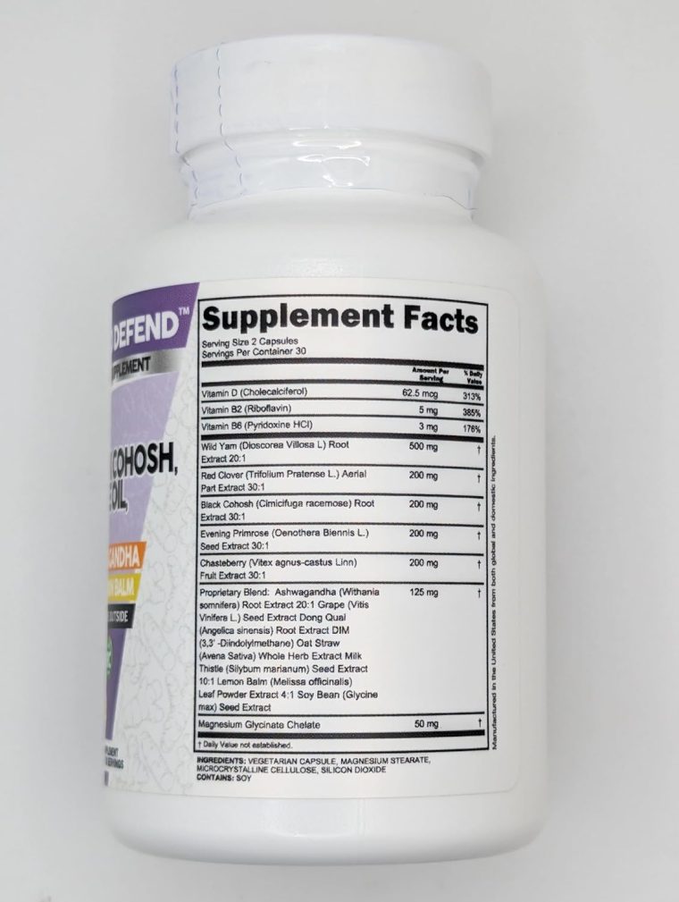 Clean Nutra Wild Yam Root Capsules with Red Clover Black Cohosh Evening Primrose Oil Chasteberry Dong Quai DIM Ashwagandha Grape Seed Extract Milk Thistle Lemon Balm and more Hormone Balance For Women - Image 7