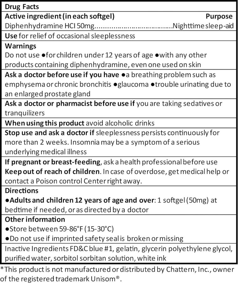 Sleep Aid, Diphenhydramine 50mg, Easy-to-Swallow Softgels, Supports Deeper Restful Sleeping, Non Habit-Forming (220 Counts) - Image 5