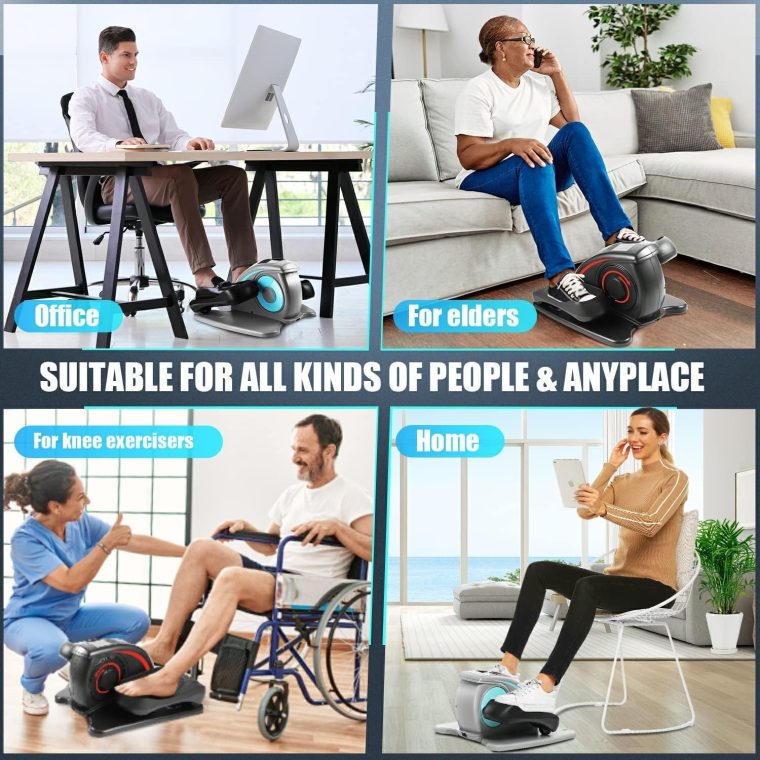 ANCHEER Under Desk Elliptical Machine - Quiet Pedal Exerciser for Seniors, Office & Home, Low-Impact Seated Leg Workout Equipment, Smart LCD Display, Remote Control - Image 6