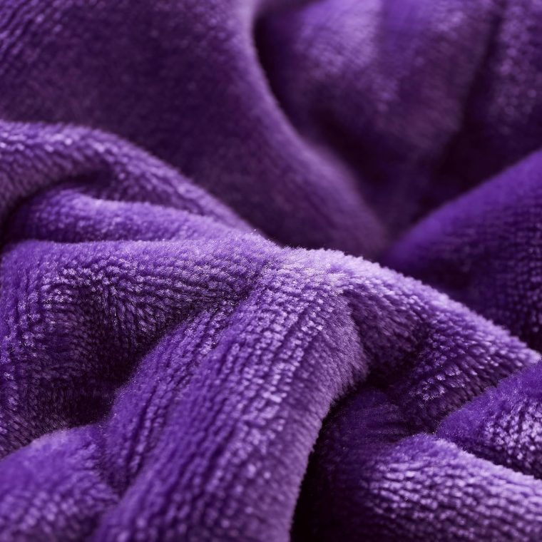 MOTRIP Weighted Blanket 10 Pounds Flannel, Soft Bed Blanket with Sanded Reversible, 48''x72'' 10lbs Purple - Image 4