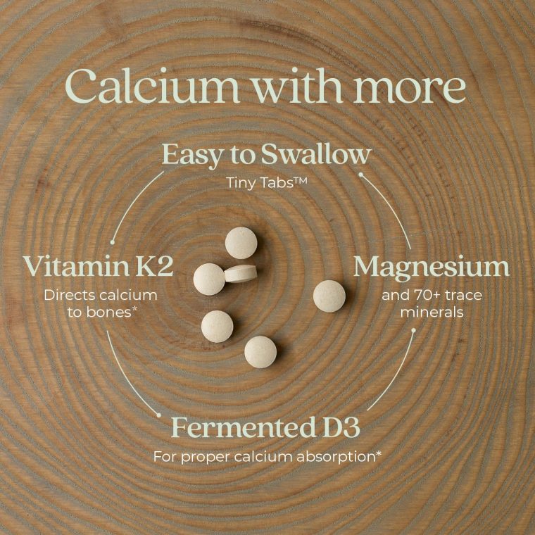 New Chapter Calcium Supplement - Bone Strength Tiny Tabs Organic Calcium with Magnesium, Vitamin D3+K2, 70+ Trace Minerals for Bone Health, Gluten Free, Easy to Swallow - 240 ct - Image 4