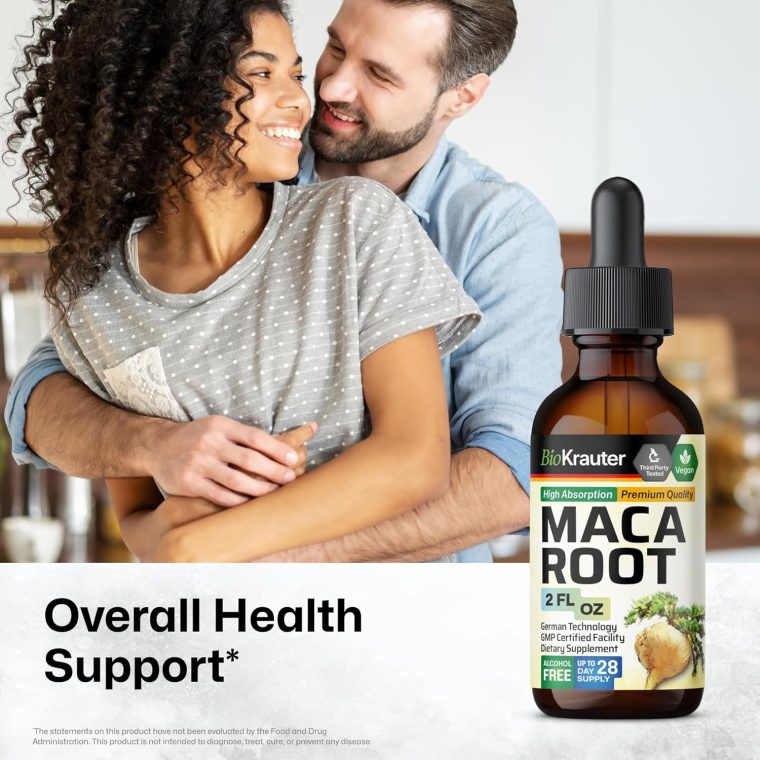 BIO KRAUTER Maca Root Liquid Drops - Maca Root Tincture - Vegan, Sugar & Alcohol Free Extract 2 Fl.Oz. - Image 2
