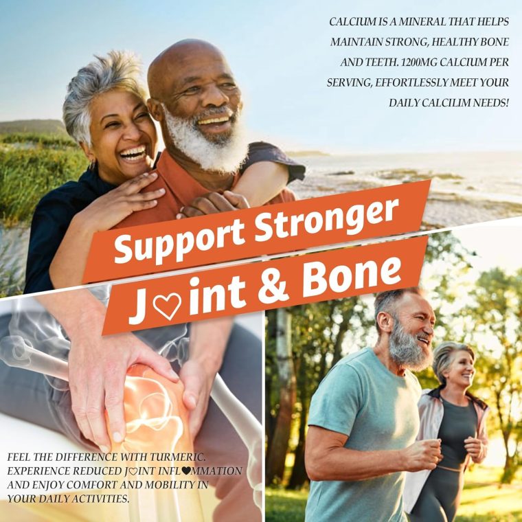 Calcium 1200 mg with Vitamin D3 Gummies - Calcium + Turmeric Supplement for Women and Men with Vitamin K2 B12 - Support Bone & Muscle - Sugar Free - Vegan (120 Count) - Image 3
