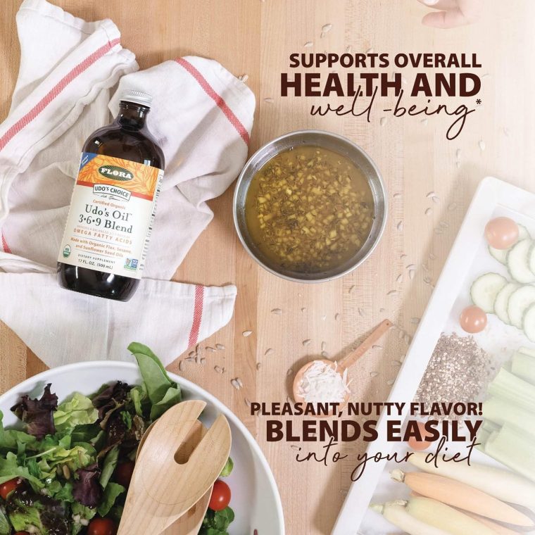 Flora Udo's Oil 3-6-9 Blend - Vegan Omega-3 & Omega-6 - Contains Organic Coconut & Flax Seed Oil - Keep Chilled - 17 fl. oz. - Image 4